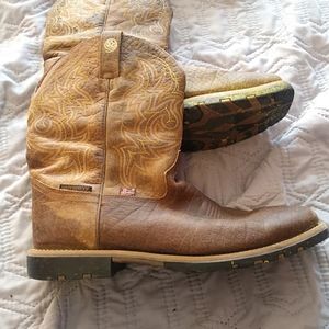 Justin leather square toe boots